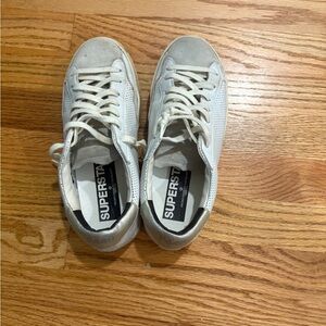 P448 John Sneaker Perforated White and Gray Women's Sneakers